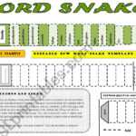 Word Snake – Fun Vocabulary Activity With Editable B&w Intended For Vocabulary Words Worksheet Template