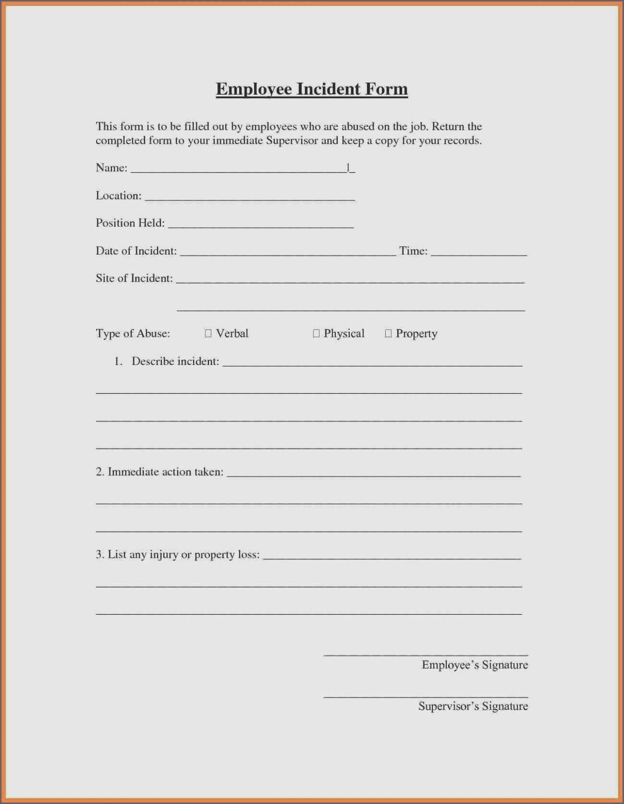 Workplace Incident Report Form Template Qld Templates Regarding Injury Report Form Template