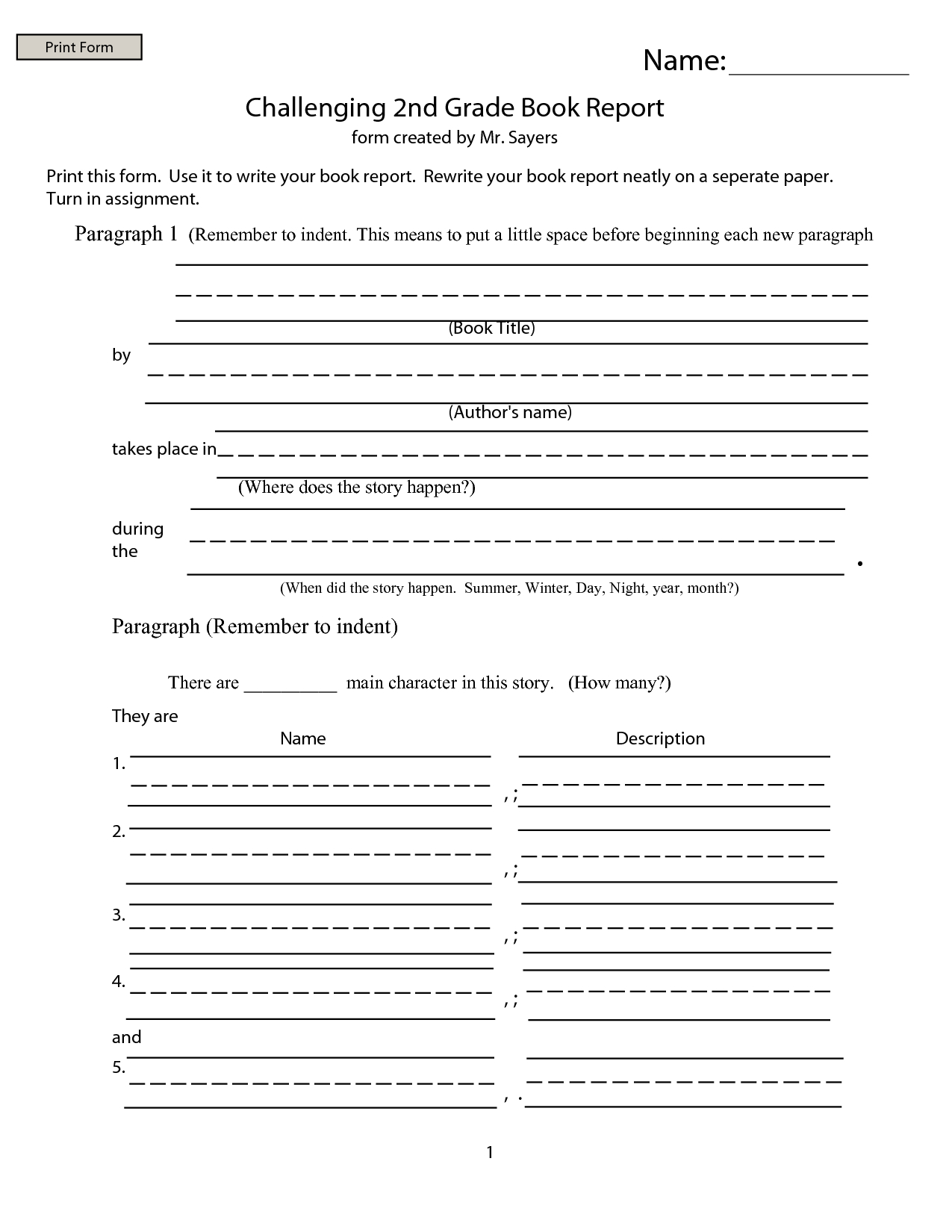 Worksheet Book Report | Printable Worksheets And Activities With Book Report Template 2Nd Grade