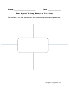 Writing Template Worksheets | Four Square Writing Template for Blank Four Square Writing Template